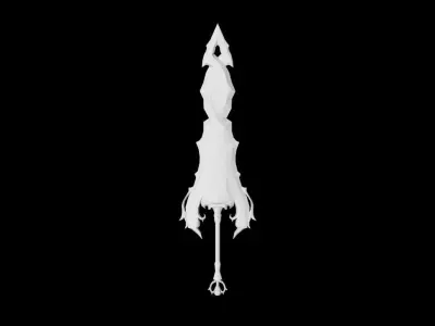 Thorned Rose Greatsword Low-poly 3D model