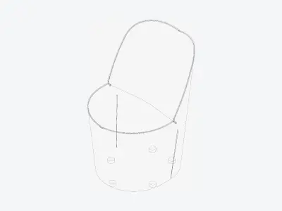 Sofa - Contemporary - Number - Chair E - Swivel Plate Foot High Low-poly 3D model