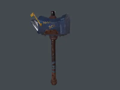 AXE MAILBOX Low-poly 3D model