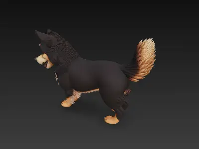 Dog Realistic 3D Model Basic - Low Poly Realistic  Low-poly 3D model