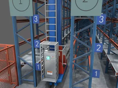 Logistic Cargo Warehouse Low-poly 3D model