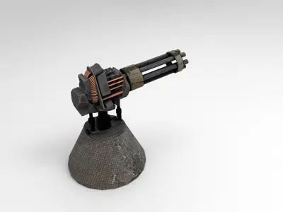 Advanced  Turrets Low-poly 3D model