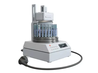 Automated Insulin Pen Testing Station with Vertical Rotary Table Low-poly 3D model