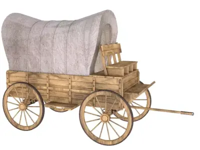 wooden wagon 3D model