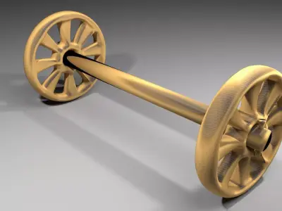 Wooden Wheel 5 3D model