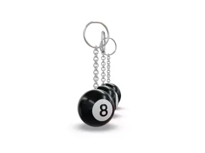 8 Ball Keychain 3D model