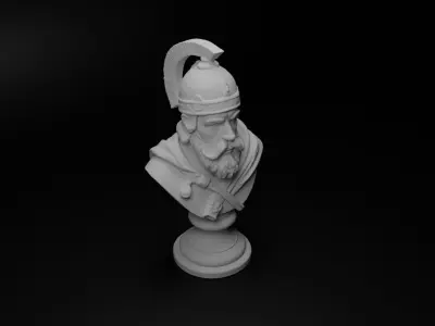 Slavic Warrior Bust Chess 3D print model shop