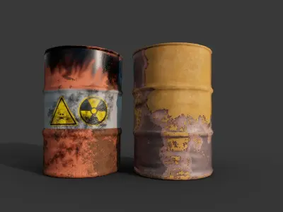 Toxic waste barrel Low-poly 3D model purchase