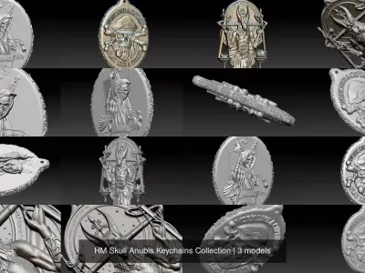 HM Skull Anubis Keychains Collection 3D Model Pack