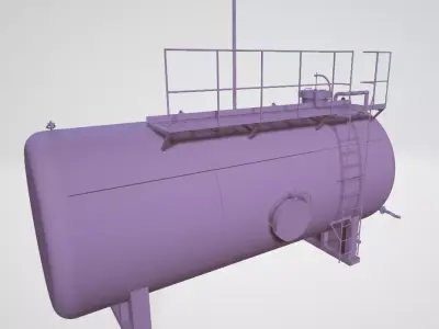 Petroleum storage tank Low-poly 3D model