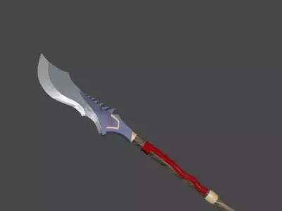 Glaive sword Low-poly 3D model