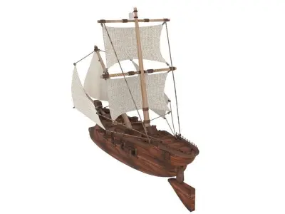 Wooden boat  3D model