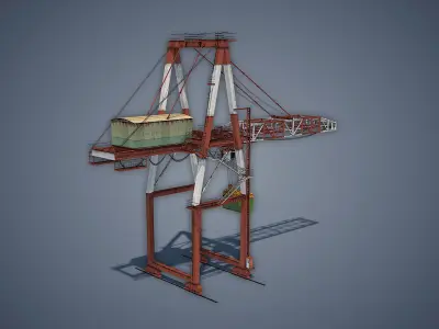 Port Container Crane Low-poly 3D model purchase