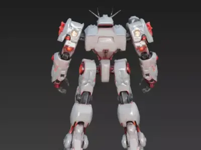 Heavy Combat Mecha 3D Model Battle Robot Unit Low-poly 3D model