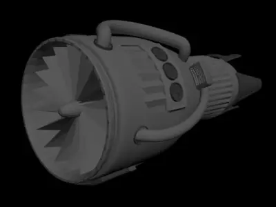 Jet Engine Free low-poly 3D model