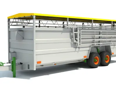 Cattle Animal Transporter Trailer 3D model