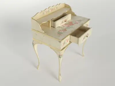 Writing-table victorian writing desk with drawers Free low-poly 3D model