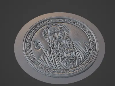 Hipokrat Medallion 3D print model