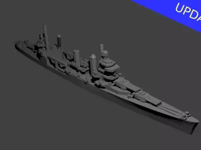 US New Orleans Class Cruiser Warship 3D print model