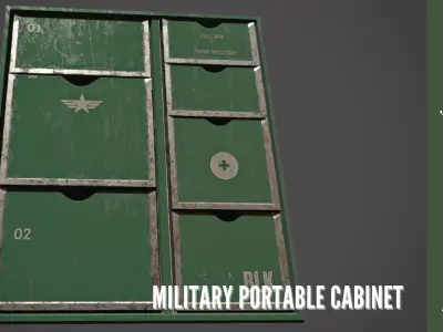 Military portable cabinet Low-poly 3D model Low-poly 3D model