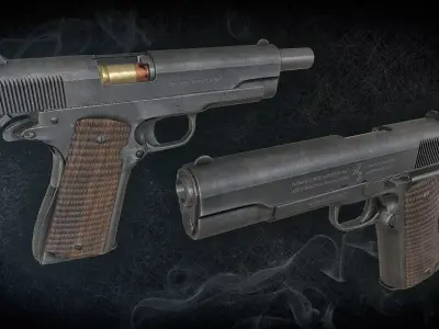 Colt M1911 Low-poly 3D model