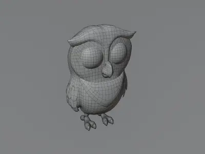 Cartoon Owl 3D Model Low-poly 3D model