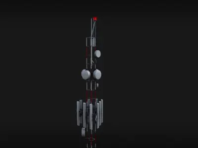 Radio Transmission Antenna Low-poly 3D model
