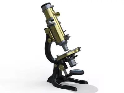 Ernst Leitz Wetzlar Microscope Low-poly 3D model
