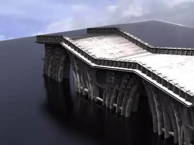 Epic Fantasy Patterned bridge wide 3D model