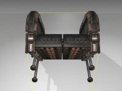 Futuristic Stairs - 29 - Rusty Textures Low-poly 3D model