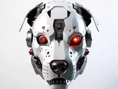 Damaged Robotic Dog Head 3D model