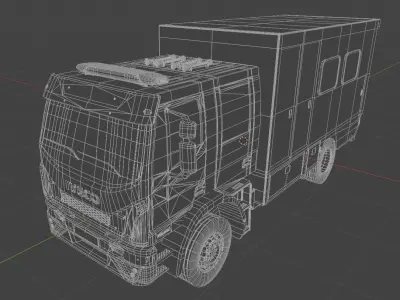 Iveco Eurocargo Rettungsdienst Low-poly 3D model