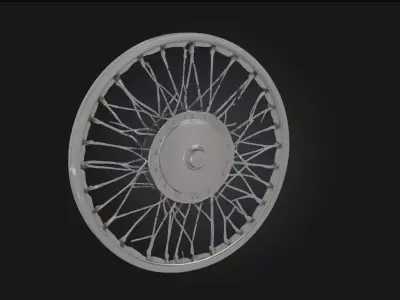 Vintage Wire Wheel  Classic Spoked Rim 3D model
