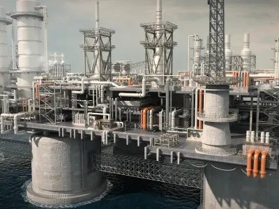 8 OilPlatform  3D Model Pack
