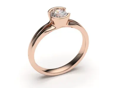 solitaire with ring sizes  8 part S58 3D print model