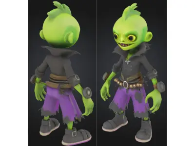Stylized Alien Creature Low-poly 3D model