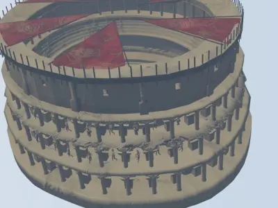 Colosseum leaning tower of pisa Low-poly 3D model