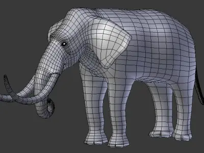 pygmy mammoth Low-poly 3D model