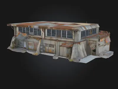 Warehouse Patchwork  Industrial Charm with Makeshift Repairs 3D model