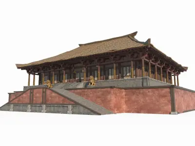 Asian ancient architecture palace 3D model