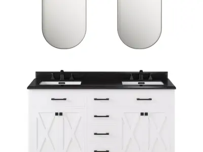OVE Ainsley 60 White Vanity 3D model