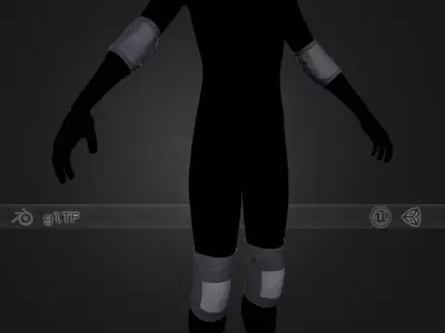 Blue Knee and Elbow Pads Low-poly 3D model