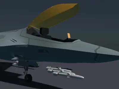 F-22 raptor lockheed martin Low-poly 3D model