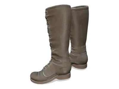 Historic Steampunk Aviation Boots Low-poly 3D model