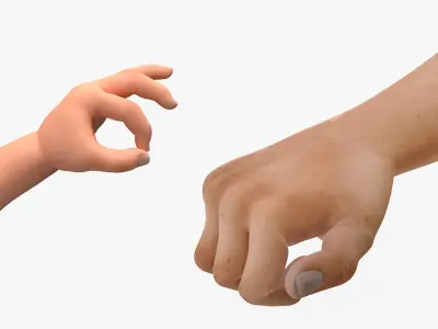 Man and Baby Hands Collection 3D model