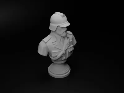 Anti-Tank Soldier Bust Chess 3D print model