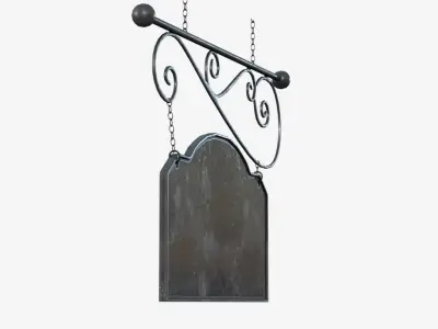 Signboard wrought iron sign 3D model