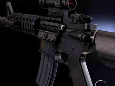 M4A1 WIREFRAME Low-poly 3D model