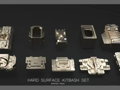 Hard Surface Kitbash Set- Boxes 3D model