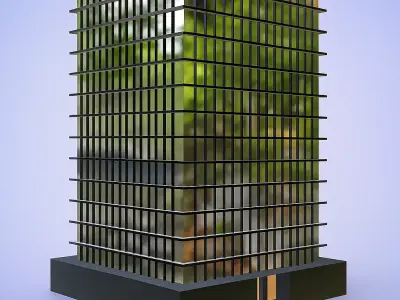 Skyscraper Glass office Tower  Low Poly Architecture 3D Model 3D model